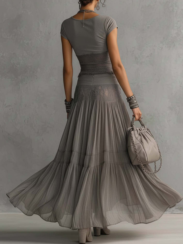 Delphine | Sheer Layered Maxi Set