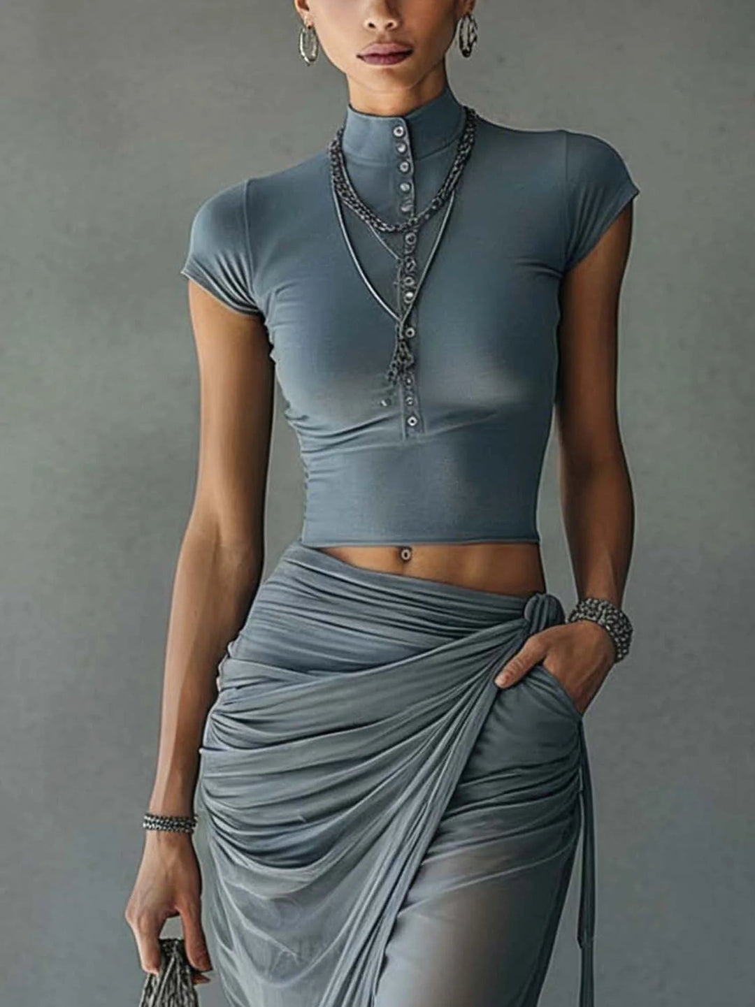 Inez | Sleek Ruched Two-Piece Set