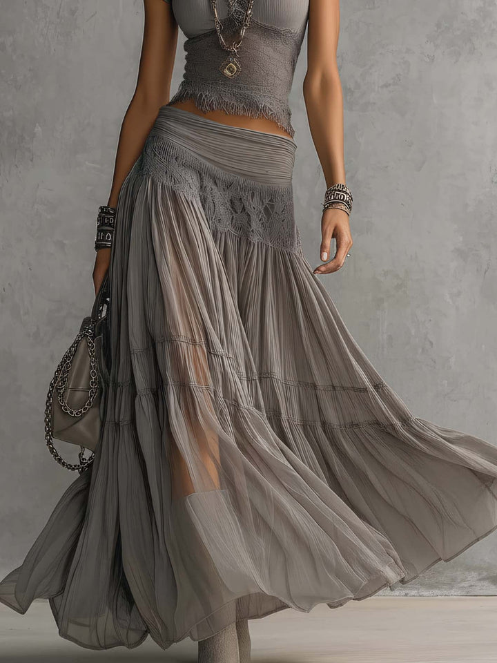 Delphine | Sheer Layered Maxi Set