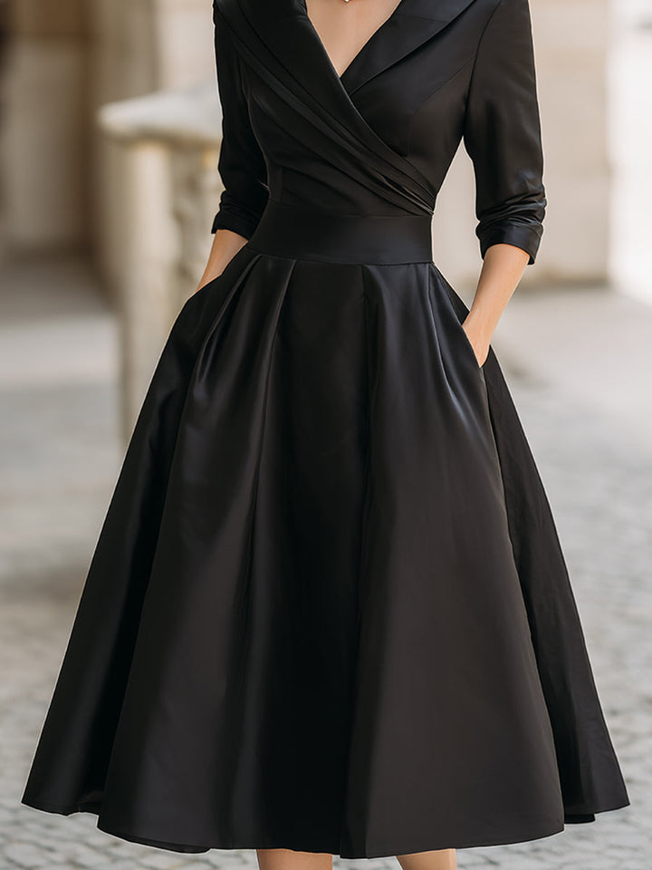 Dharmay - Elegant Long Sleeve Midi Dress