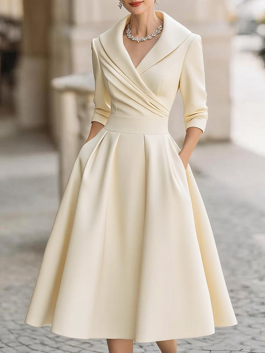 Dharmay - Elegant Long Sleeve Midi Dress