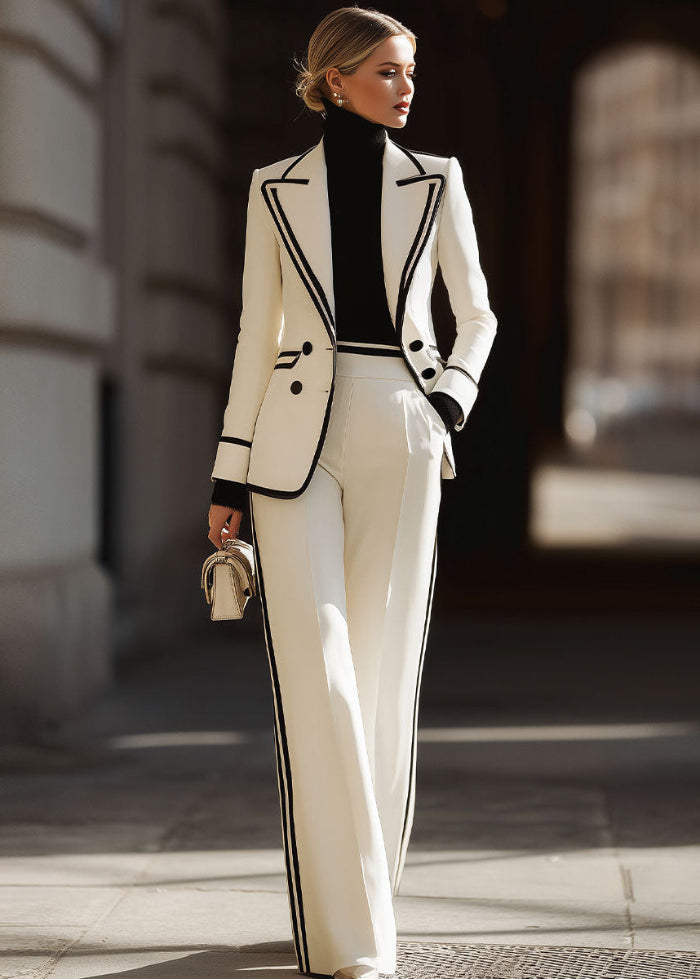Kaila | Women’s Double Breasted Suit Set with Contrast Trim