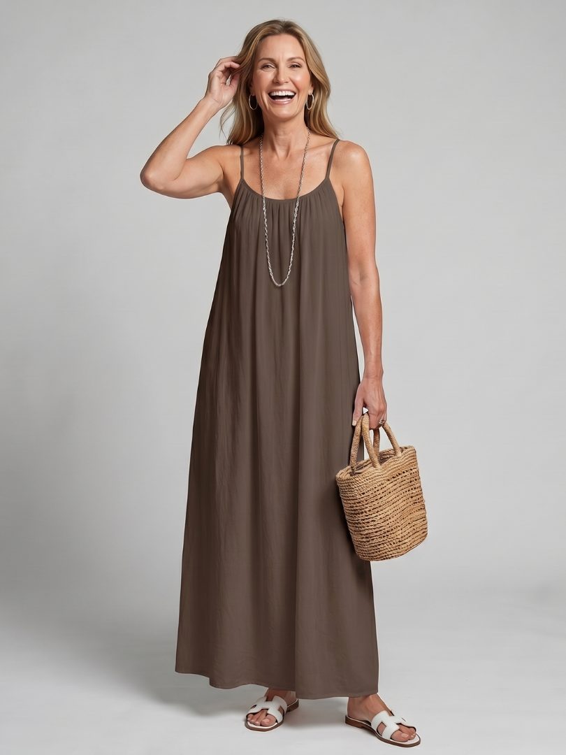 Tula | Gathered Neckline Silhouette Loose Lounge Dress