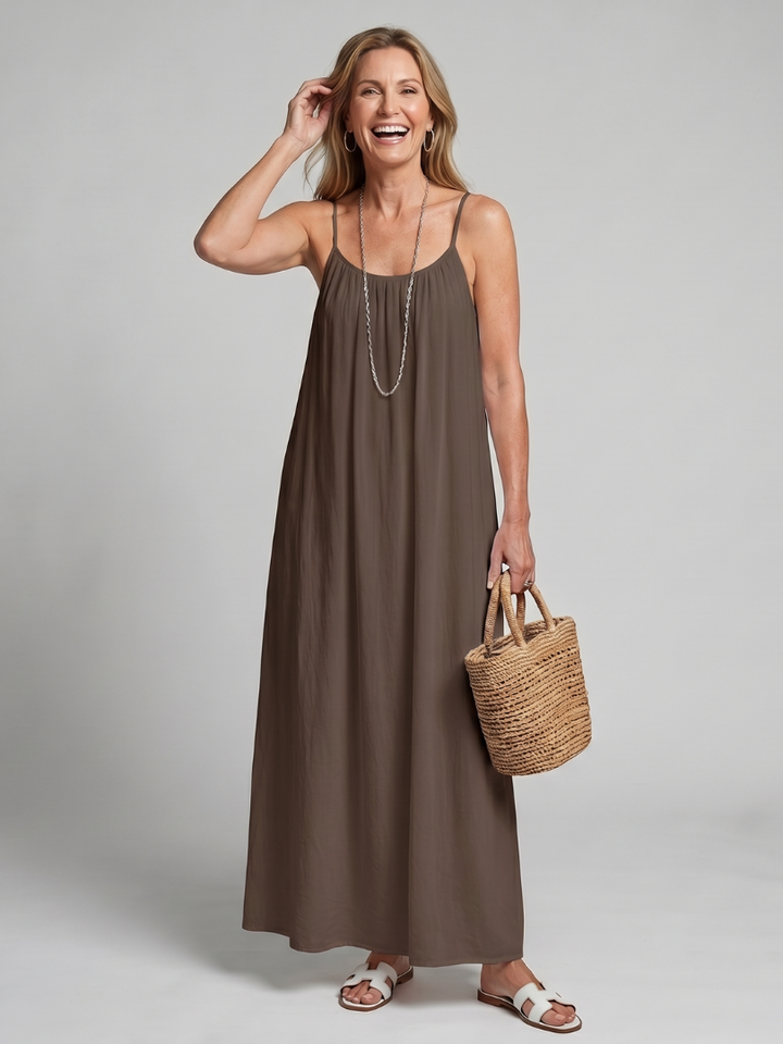 Tula | Gathered Neckline Silhouette Loose Lounge Dress