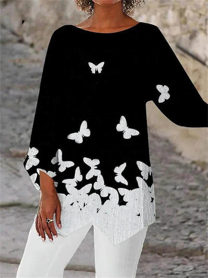 ELIONYSSE – ROUND NECK AND LONG SLEEVE PRINTED SHIRT