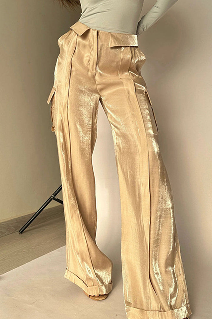 AZRIELLA – CASUAL GRADUAL CHANGE POCKET STRAIGHT-LEG BOTTOMS