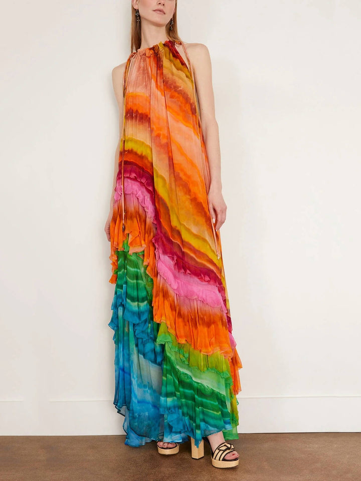 LUNA – IRIS RUFFLE GOWN IN MULTI