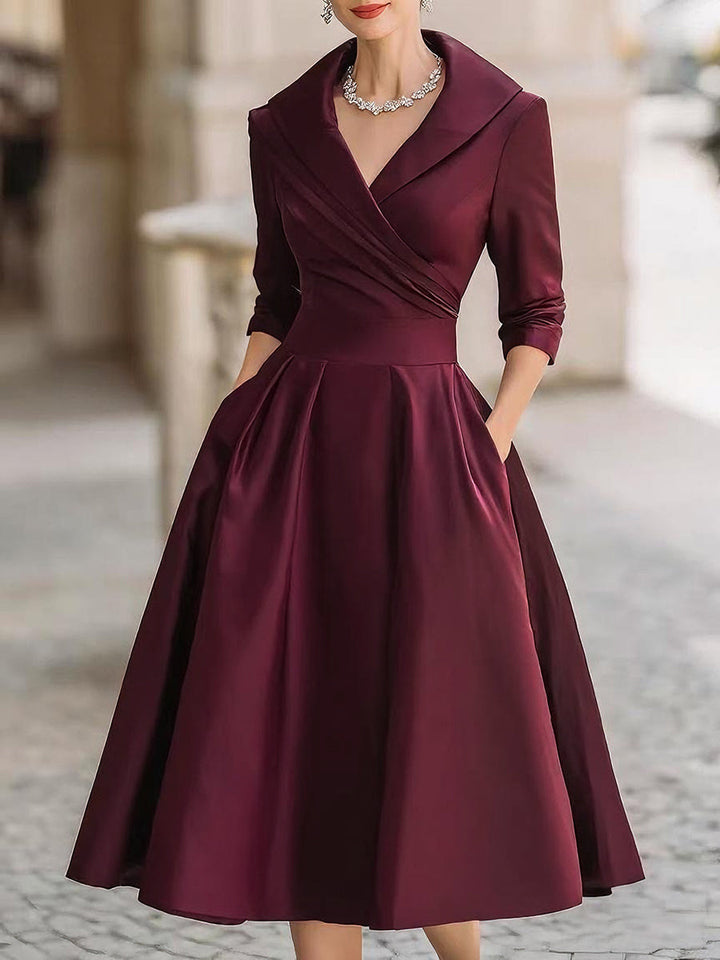 Dharmay - Elegant Long Sleeve Midi Dress