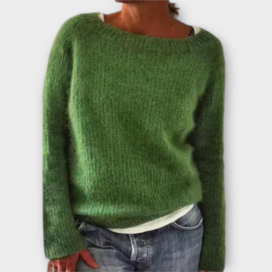 ENZO – SOLID COLOR KNIT SWEATER
