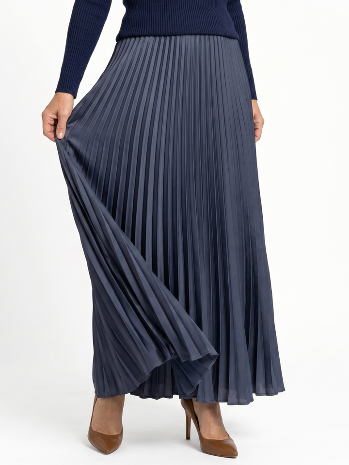 Fawn | Knit Top Pleated Skirt Midi Dress