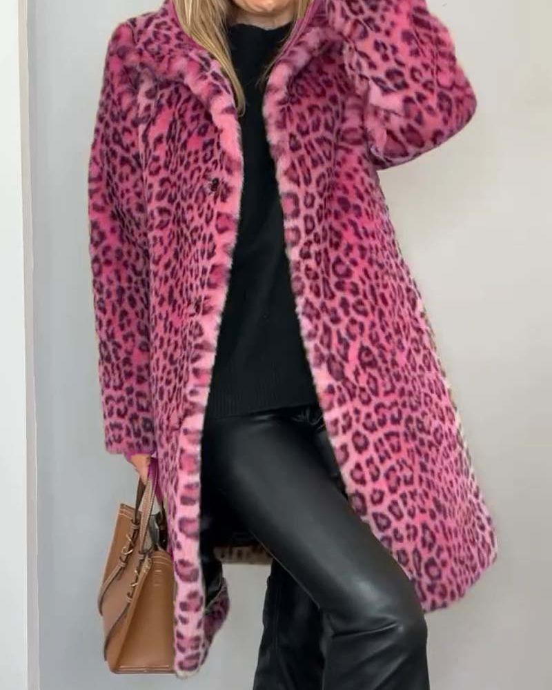 LEIA - Long Soft Leopard Print Coat