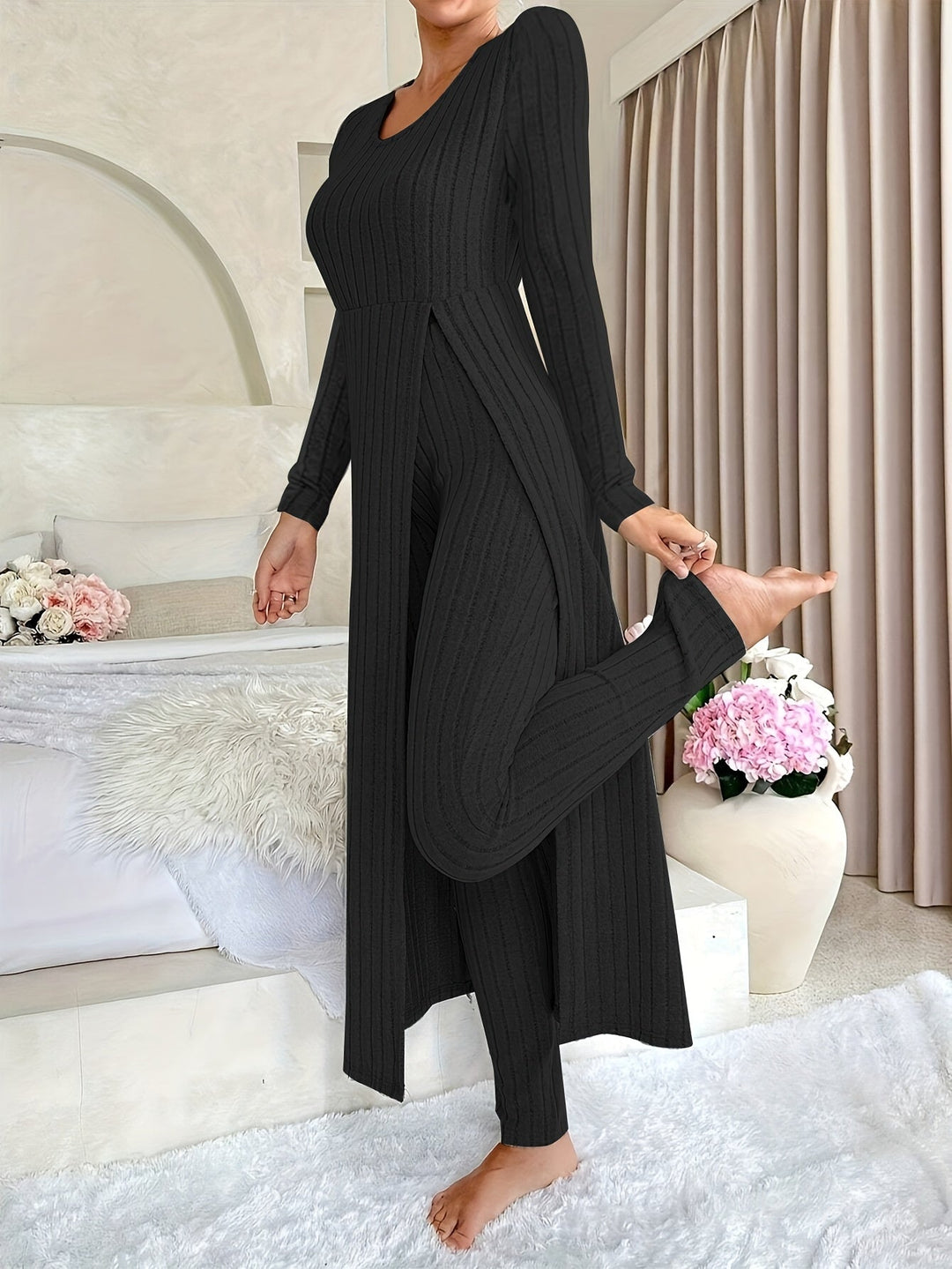 Aldea - Cozy Two-Piece Ribbed Lounge Set