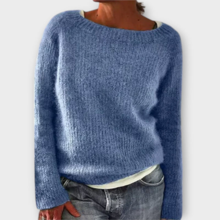 ENZO – SOLID COLOR KNIT SWEATER