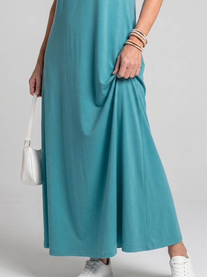 Valerie | Sleeveless Tropical Leaf Print Midi Dress