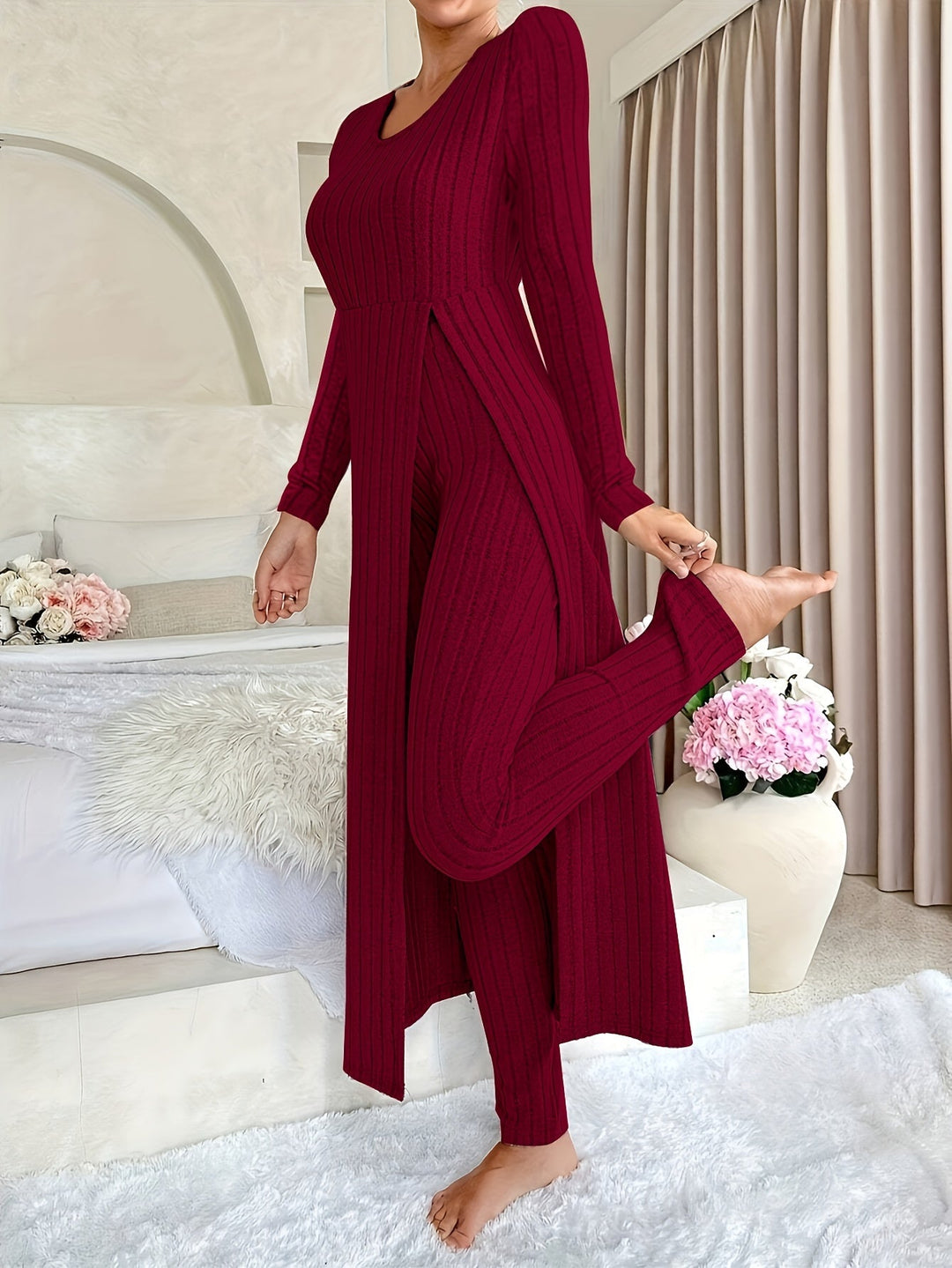 Aldea - Cozy Two-Piece Ribbed Lounge Set