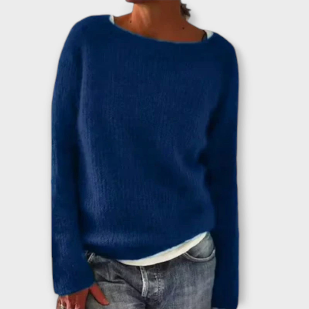 ENZO – SOLID COLOR KNIT SWEATER