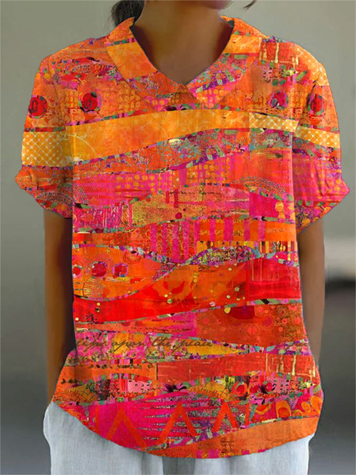 ISLA – VINTAGE ART PRINT CASUAL COTTON & LINEN