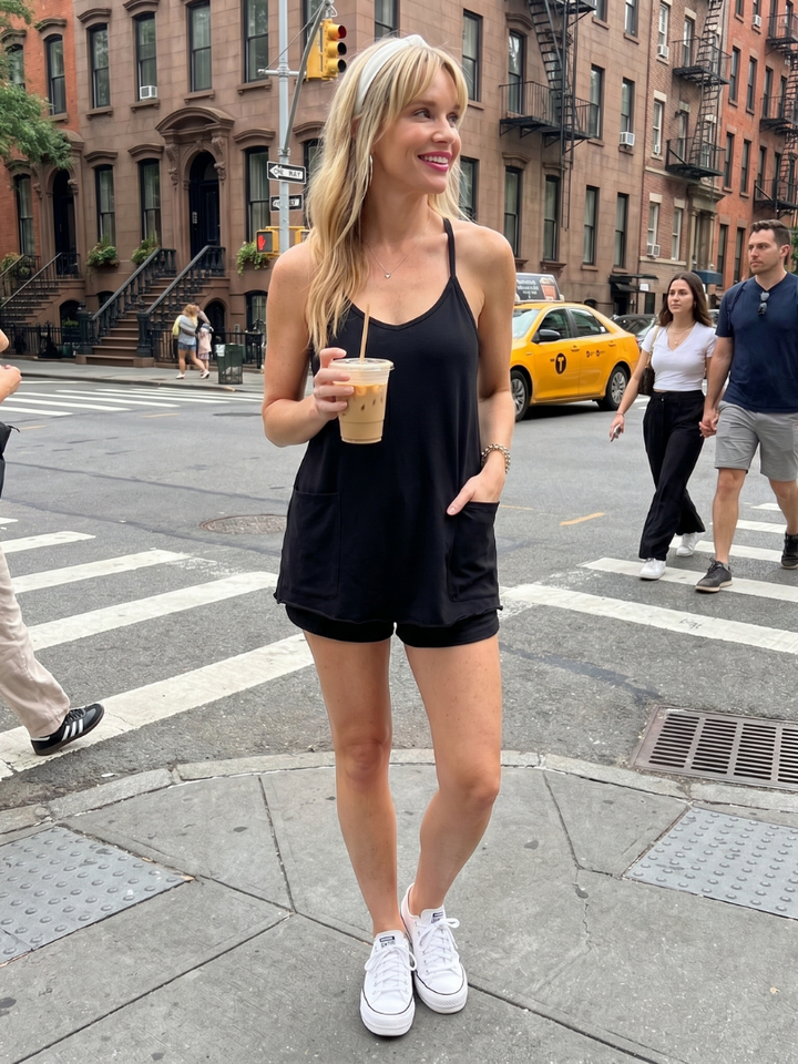 Moneto | Spaghetti Strap Relaxed Fit Mini Dress