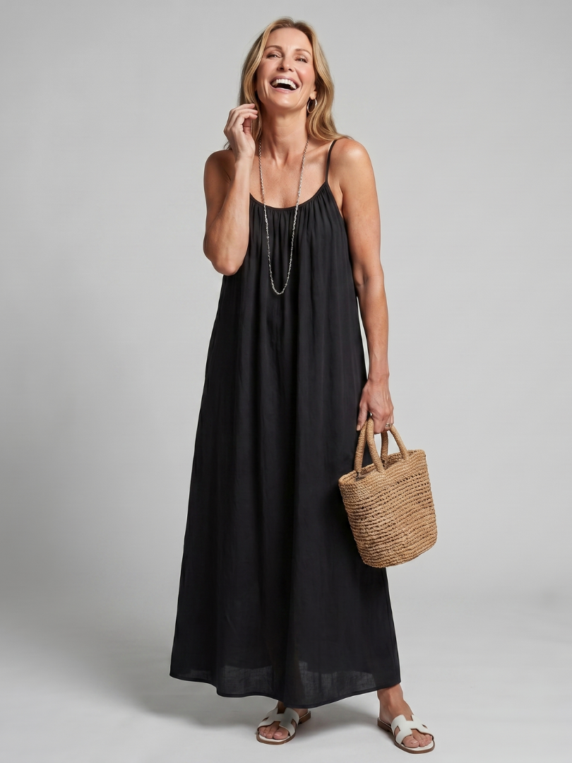 Tula | Gathered Neckline Silhouette Loose Lounge Dress