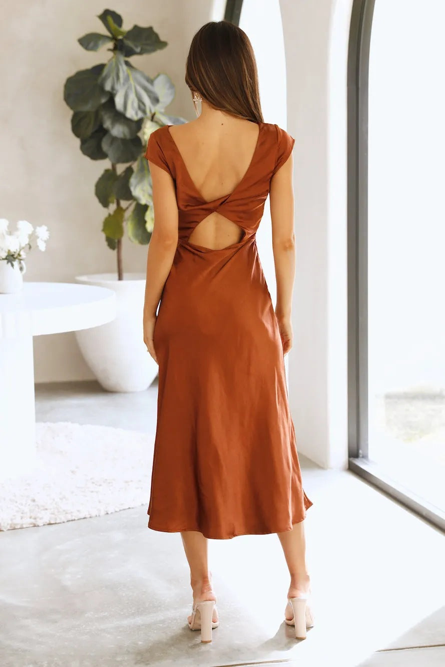 Slip Dress – Midi Length, Minimalist Silhouette