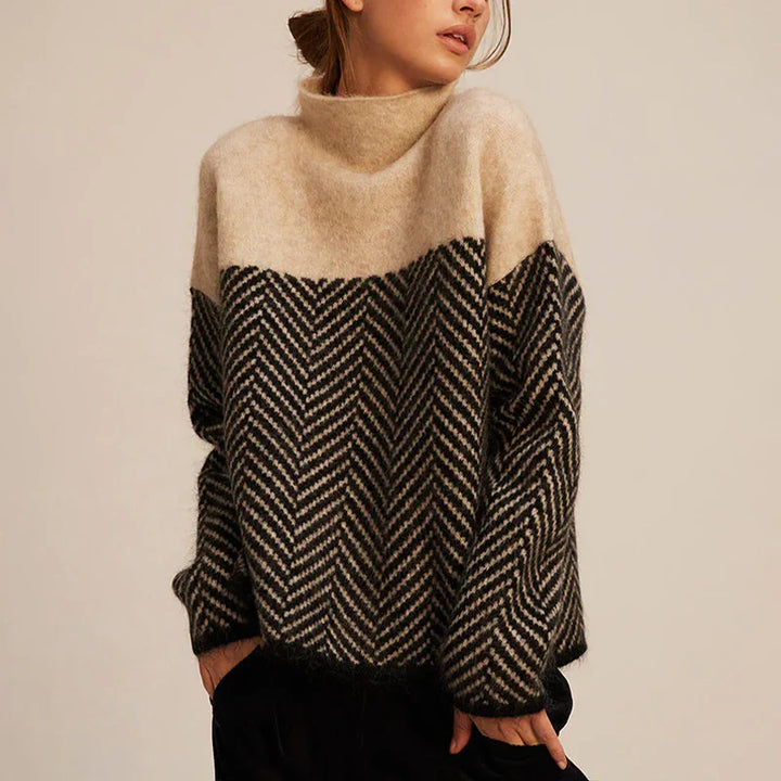 MADELINE – COZY HERRINGBONE KNIT SWEATER