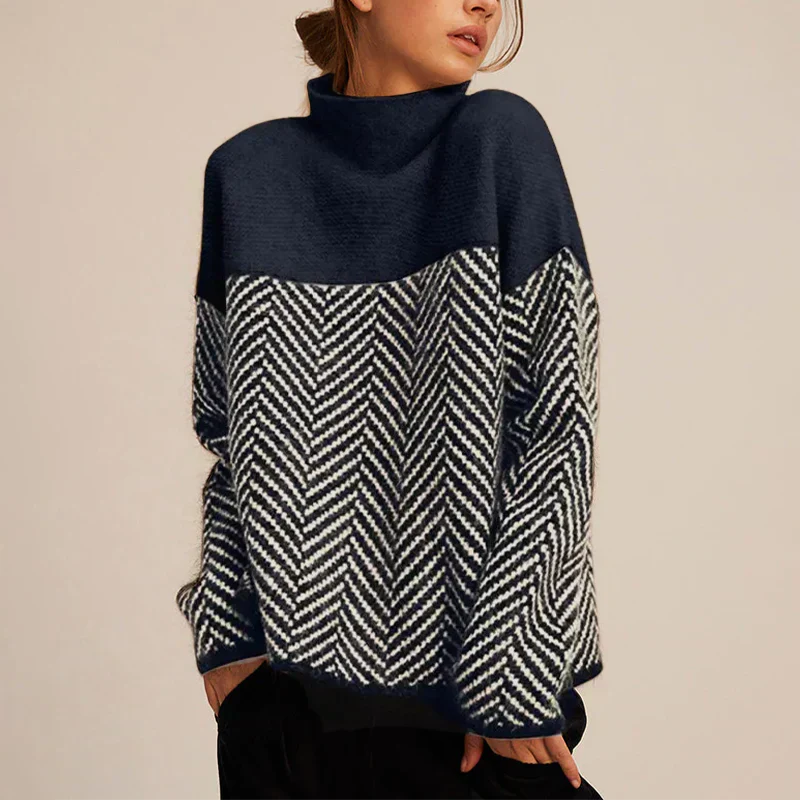 MADELINE – COZY HERRINGBONE KNIT SWEATER
