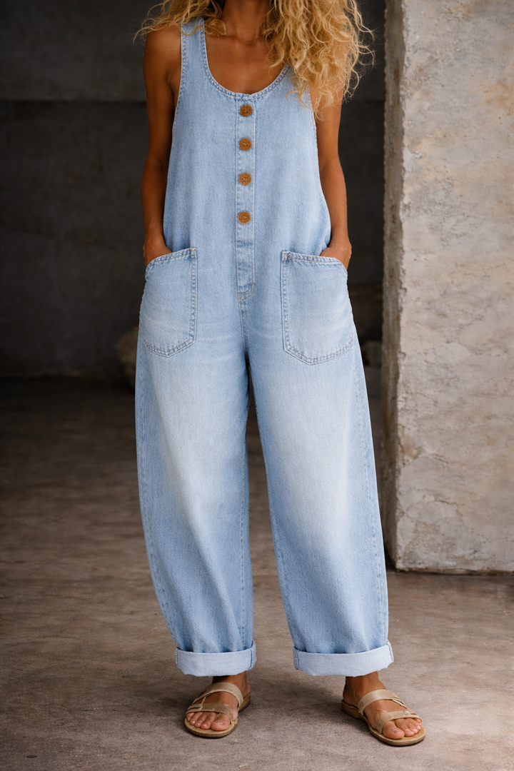 Kennedy | Vintage Washed Cotton Denim Overalls