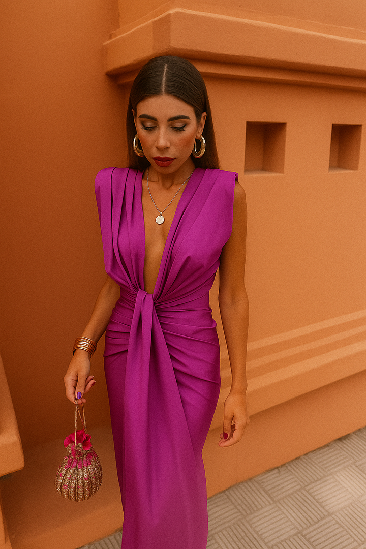 Lynor - Pleated Flowy Maxi Dress