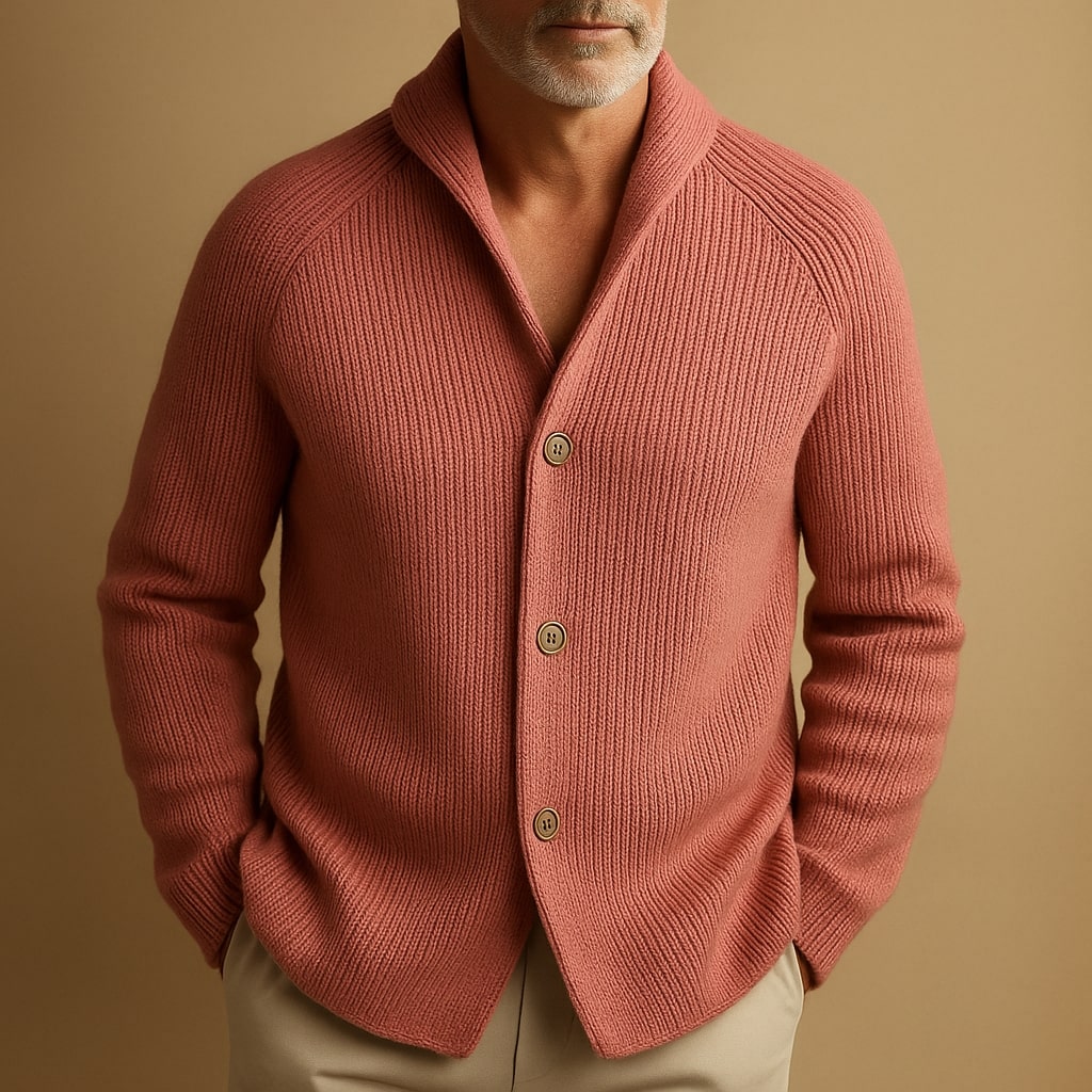 Silvoro - Ribbed Wool Cardigan For Men