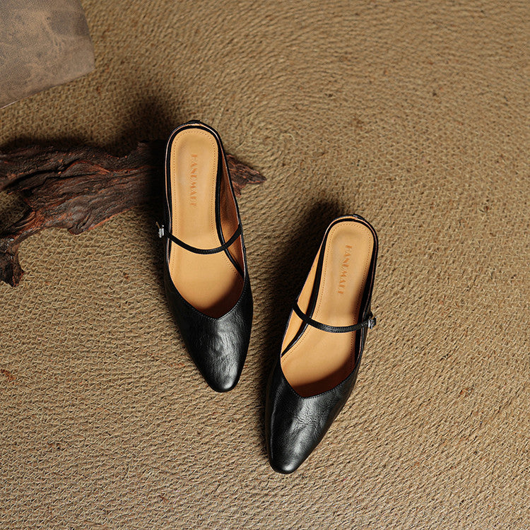 Mules + Genuine Leather