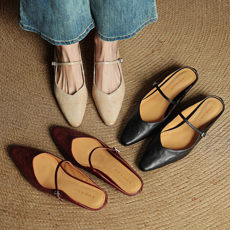 Mules + Genuine Leather