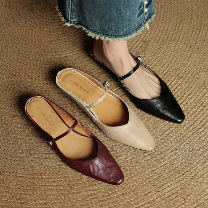 Mules + Genuine Leather