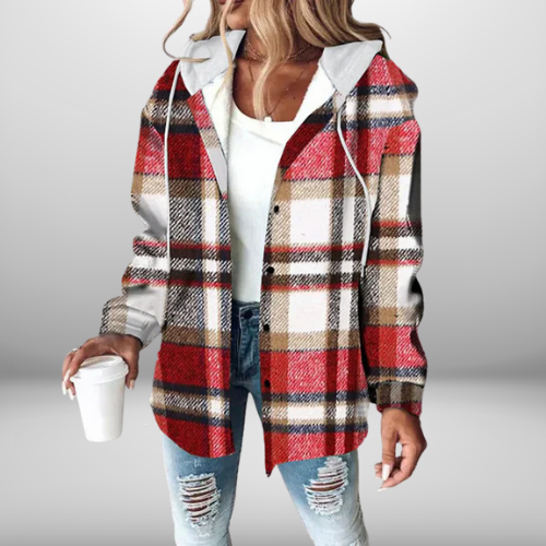AURALYSYN – WOMEN’S BUTTONED PLAID JACKET