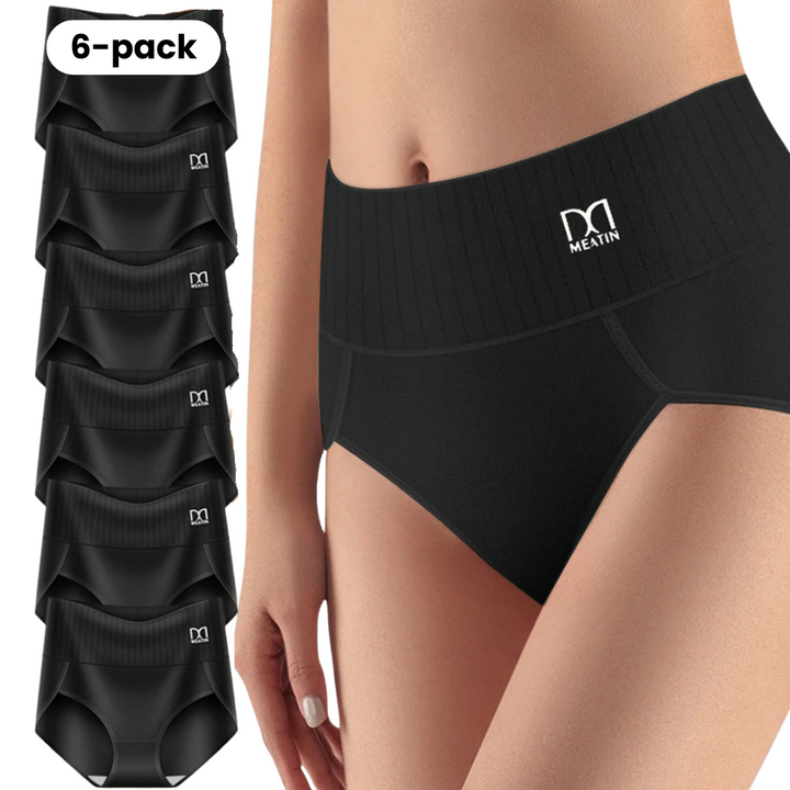 Shaplex – 6-Pack Breathable and Comfortable High-Waisted Panties with Tummy Support