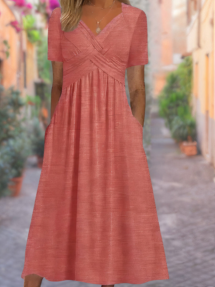 Aria - Comfortable V-Neck Dress