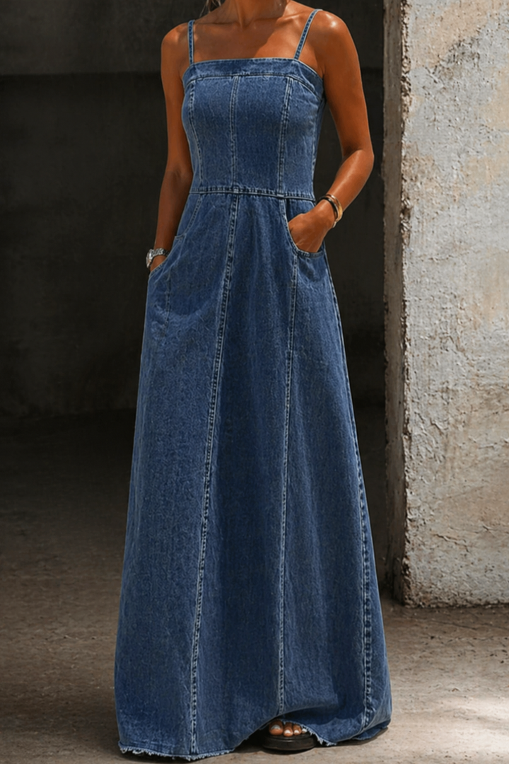 Naomi | Vintage Denim Maxi Dress