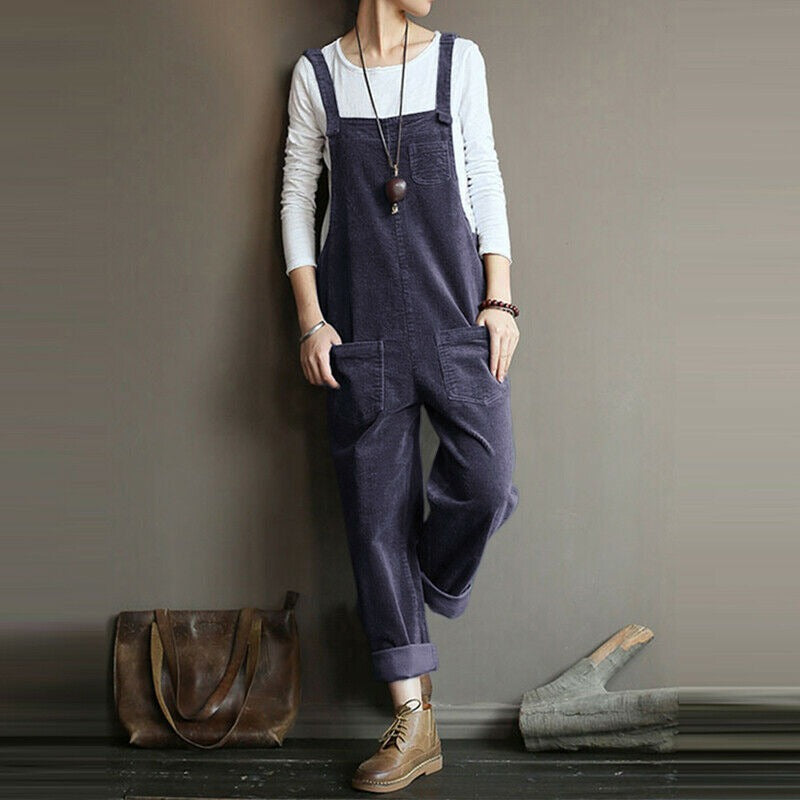 Women's Cotton Dungarees with Relaxed Fit