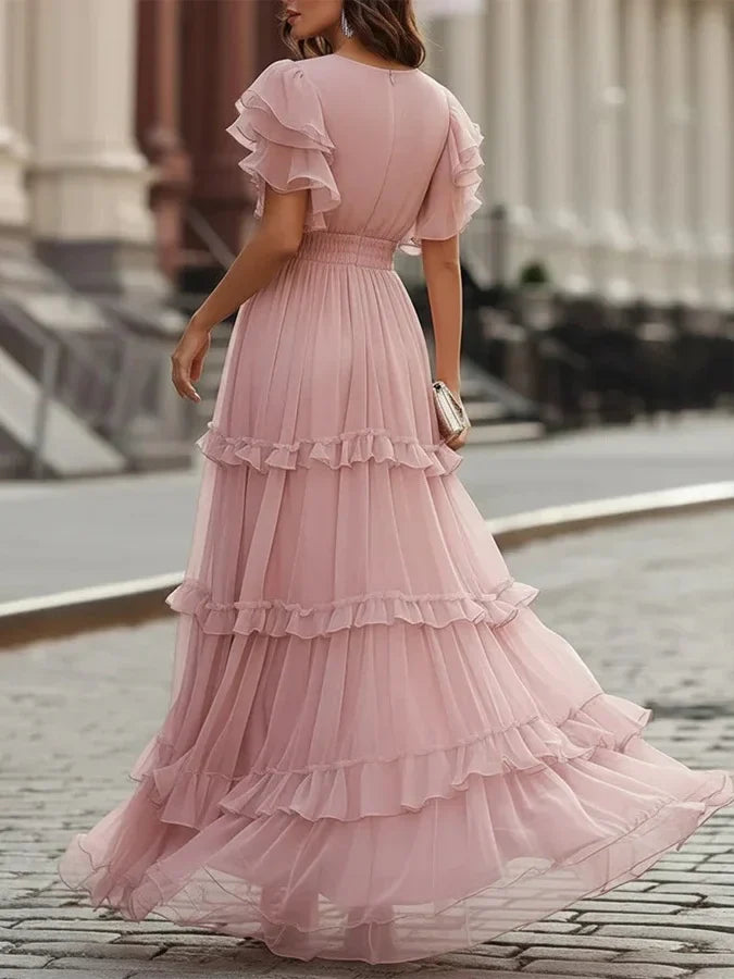 Penny | Light Pink Elegant Wedding Maxi Dress