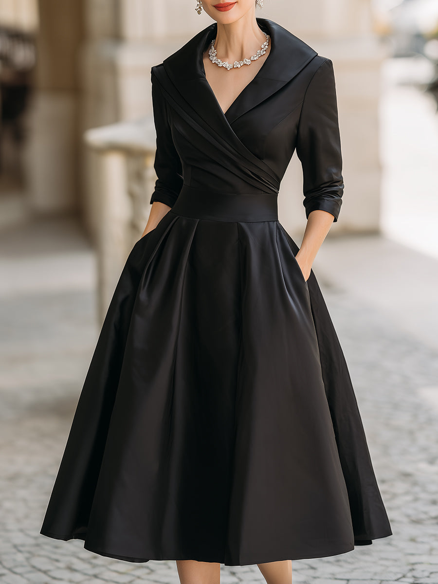 Dharmay - Elegant Long Sleeve Midi Dress