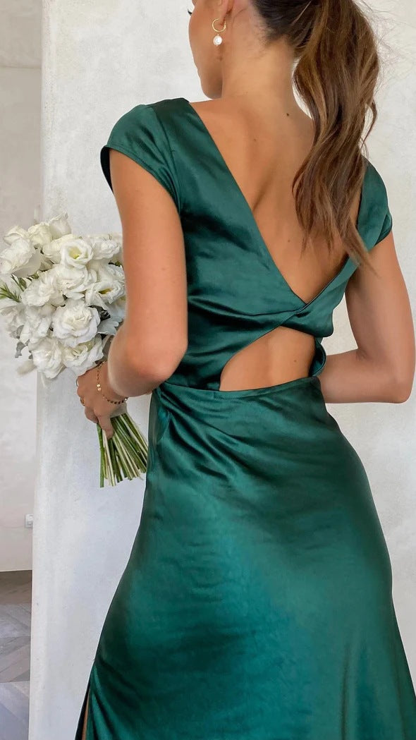 Slip Dress – Midi Length, Minimalist Silhouette