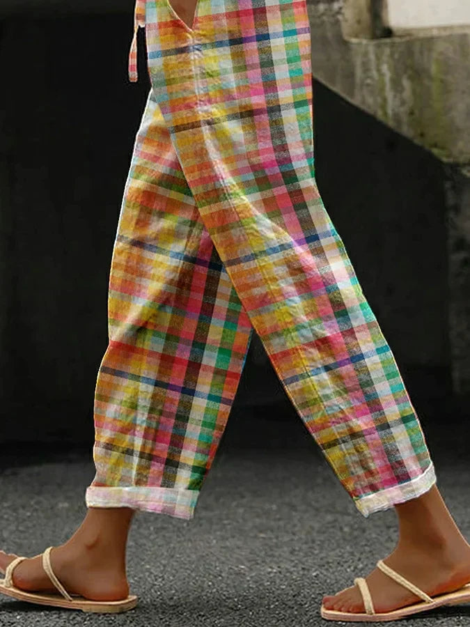 LEINA – COMFORTABLE CHECKERED PANTS