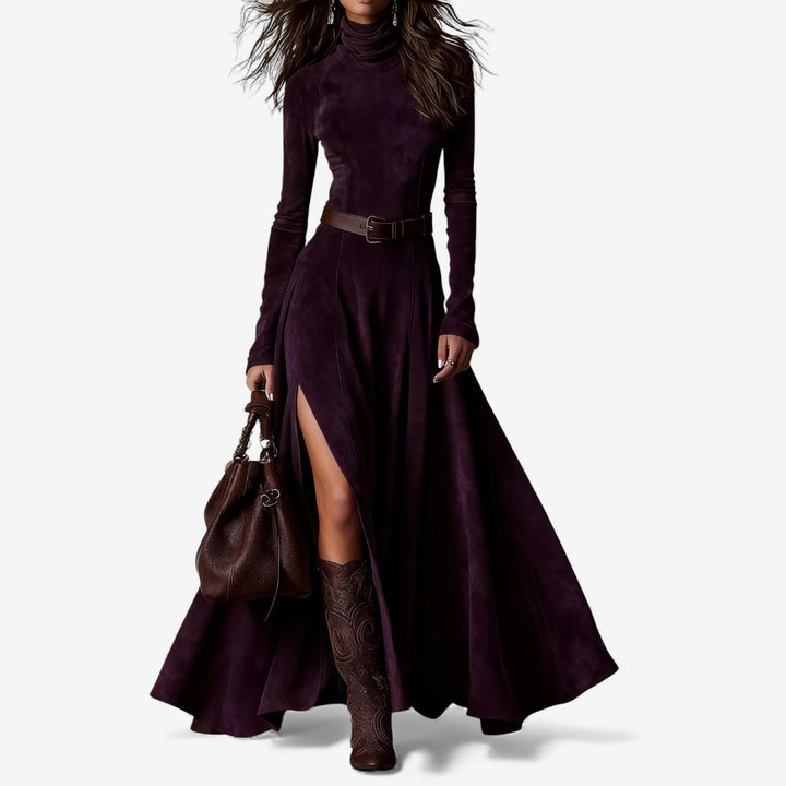 BROOKE – ELEGANT SUEDE MAXI DRESS
