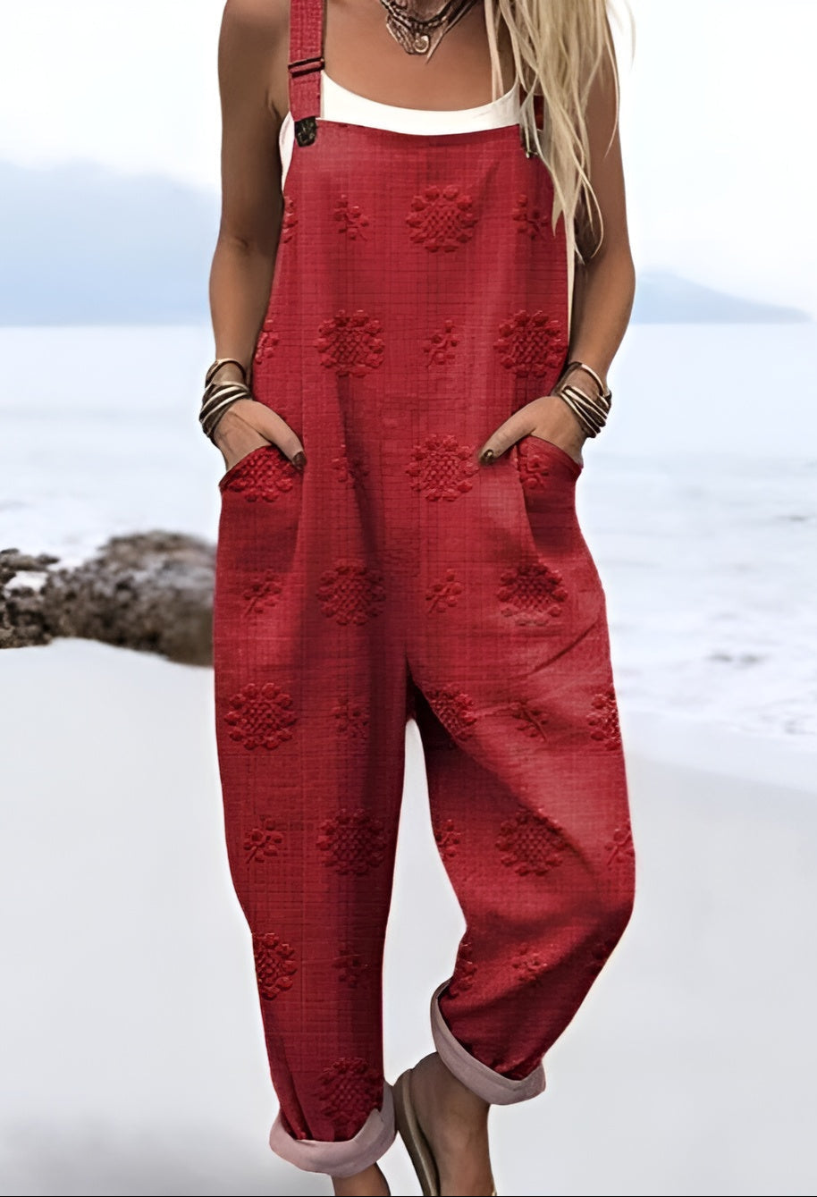 Josephine™ | Rosewood Embossed Overalls